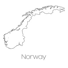 Country Shape isolated on background of the country of Norway