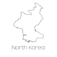 Fototapeta premium Country Shape isolated on background of the country of North Kor