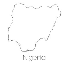 Country Shape isolated on background of the country of Nigeria