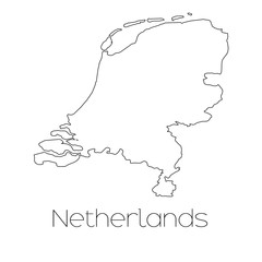 Country Shape isolated on background of the country of Netherlan