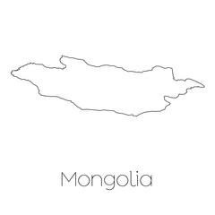 Country Shape isolated on background of the country of Mongolia