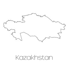 Country Shape isolated on background of the country of Kazakhsta