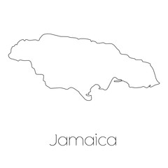 Country Shape isolated on background of the country of Jamaica