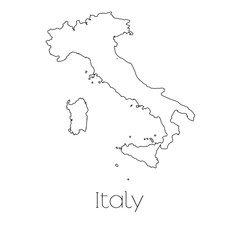 Country Shape isolated on background of the country of Italy