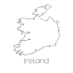 Country Shape isolated on background of the country of Ireland