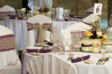wedding or dinner table place setting