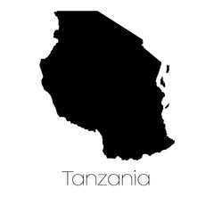 Obraz premium Country Shape isolated on background of the country of Tanzania