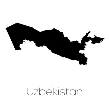 Country Shape isolated on background of the country of Uzbekista