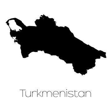 Country Shape isolated on background of the country of Turkmenis