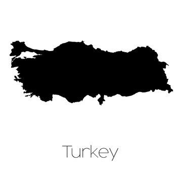 Country Shape isolated on background of the country of Turkey