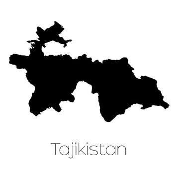Country Shape isolated on background of the country of Tajikista
