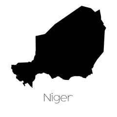 Country Shape isolated on background of the country of Niger