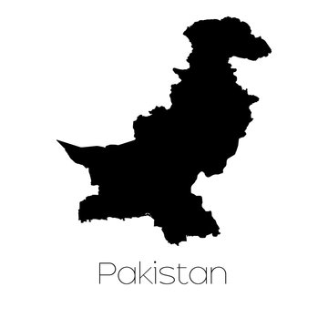 Country Shape isolated on background of the country of Pakistan