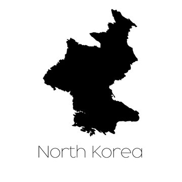 Country Shape isolated on background of the country of North Kor