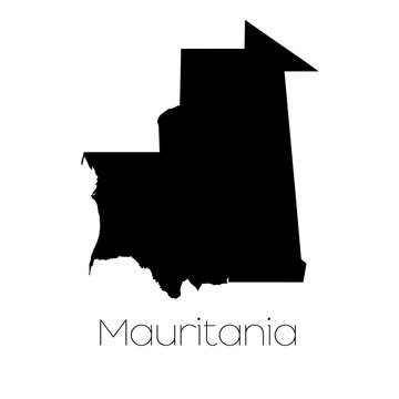 Country Shape isolated on background of the country of Mauritani