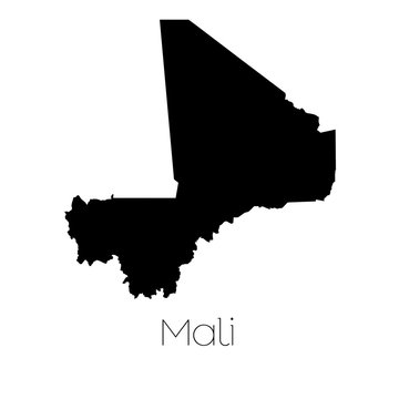 Country Shape isolated on background of the country of Mali