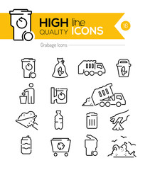 Garbage Line Icons