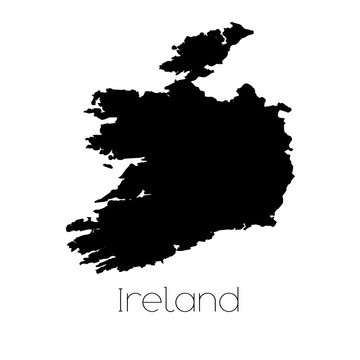 Country Shape isolated on background of the country of Ireland