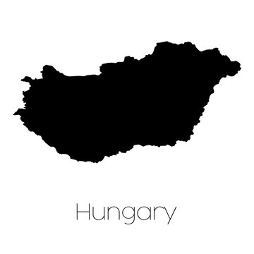 Country Shape isolated on background of the country of Hungary