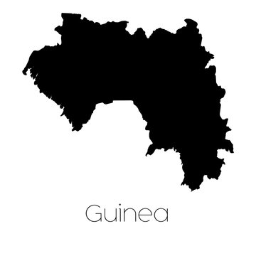 Country Shape isolated on background of the country of Guinea