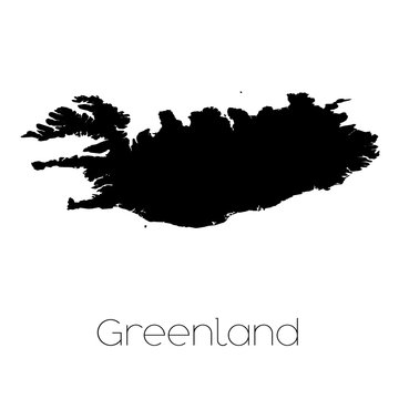 Country Shape isolated on background of the country of Greenland