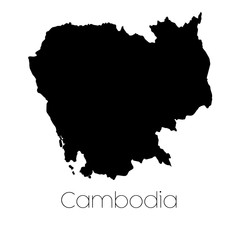 Obraz premium Country Shape isolated on background of the country of Cambodia