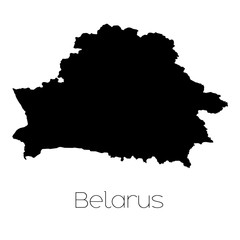 Country Shape isolated on background of the country of Belarus