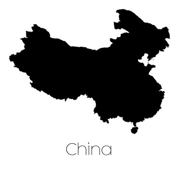 Country Shape isolated on background of the country of China