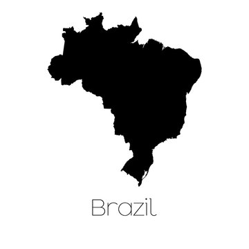 Country Shape isolated on background of the country of Brazil