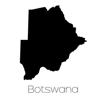 Country Shape isolated on background of the country of Botswana