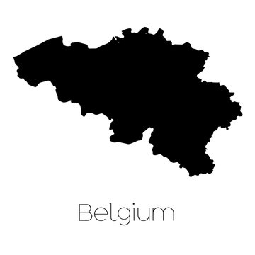 Country Shape isolated on background of the country of Belgium