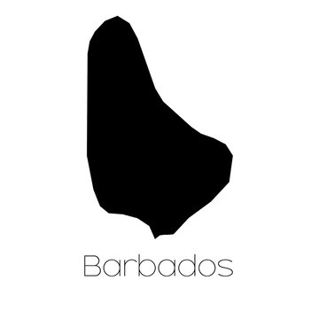 Country Shape isolated on background of the country of Barbados