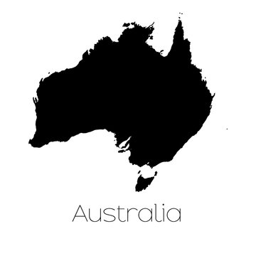 Country Shape isolated on background of the country of Australia