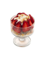 Strawberry parfait. Isolated.