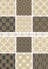 Set of 12 floral vintage seamless patterns.