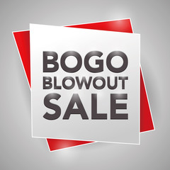 BOGO BLOWOUT SALE, poster design element