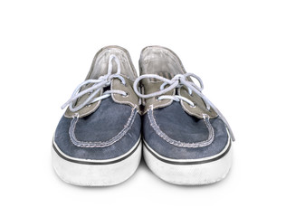 Sneakers isolated on white background shadow below.