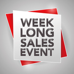 WEEK-LONG SALES EVENT, poster design element