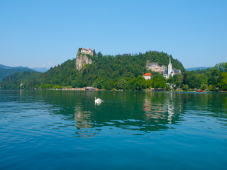 Fototapeta na wymiar Bled Castle and lake in Slovenia