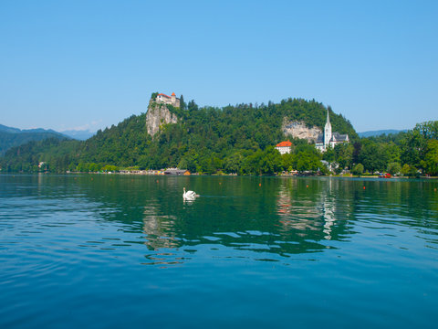 Bled Castle and lake in Slovenia
