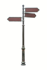 Obraz premium Vintage direction board isolated on white background