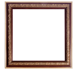 Vintage decorated wood empty frame.