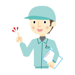 男性作業員　表情