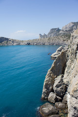 Fototapeta premium The coastline of the Black Sea with views of the mountains