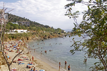 Obraz premium Playa els Palangrers en Roses, Costa Brava