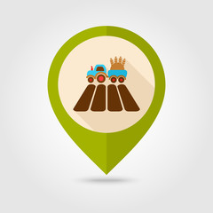 Tractor field flat mapping pin icon