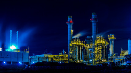 Twilight photo of power plant
