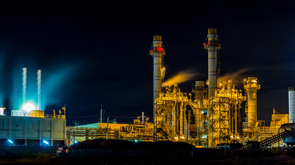 Obraz na płótnie Canvas Twilight photo of power plant