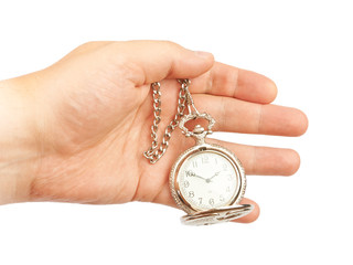 Antique clock in hand
