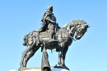 Matei Corvin statue in Cluj Napoca, Romania